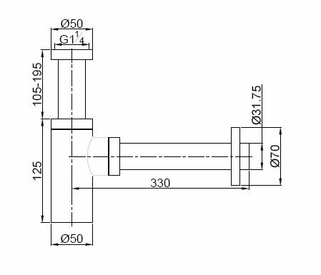 Cass&oslash;e Vandl&aring;s - Mat sort (Ekstra h&oslash;jde)