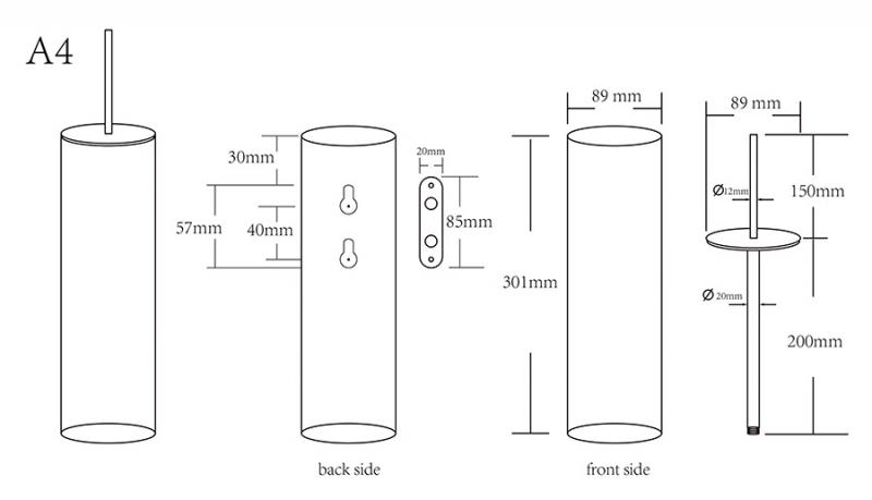 Cassøe A4 toiletbørste t/væg - Mat sort Cassøe A4 toiletbørste t/væg - Mat sort