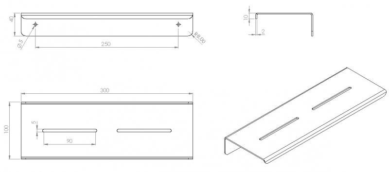 Cass&oslash;e A5 brusehylde, vendbar - Mat bronze