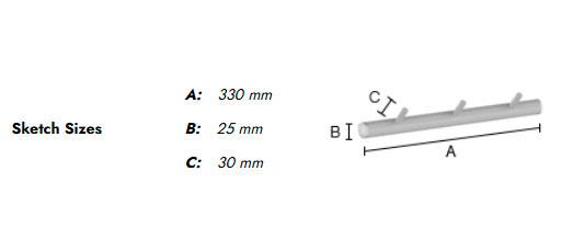 Beslagsboden vandret knagerække m/3 knager - Træ/mat grå Beslagsboden vandret knagerække m/3 knager - Træ/mat grå