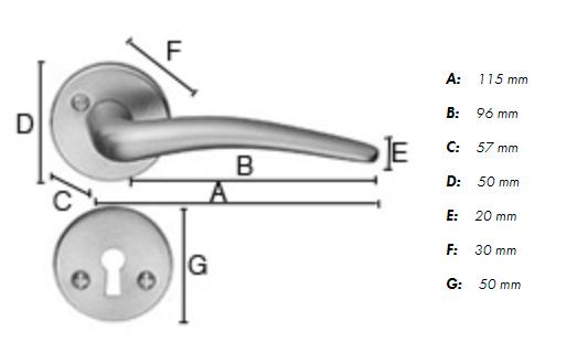 Beslagsboden indend&oslash;rs d&oslash;rgreb inkl n&oslash;gleskilt B284 - Sort