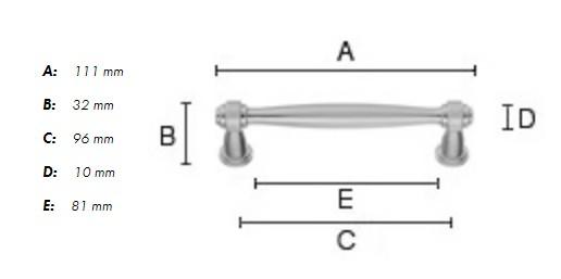 Beslagsboden b&oslash;jlegreb BA630 - Antik messing
