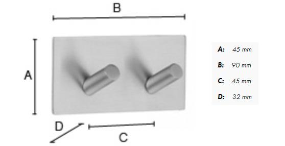 Beslagsboden firkantet selvkl&aelig;bende dobbeltkrog - Mat sort