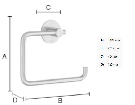 Beslagsboden selvkl&aelig;bende toiletpapirholder 1130 - Mat sort