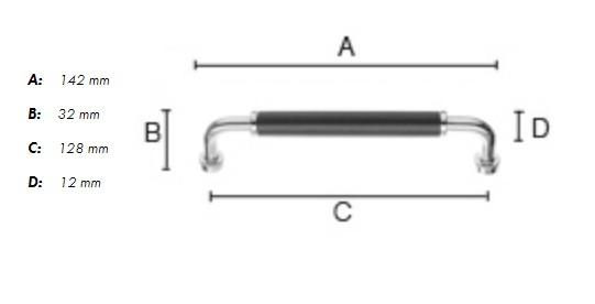 Beslagsboden m&oslash;belgreb BK6351X - Krom/hvid