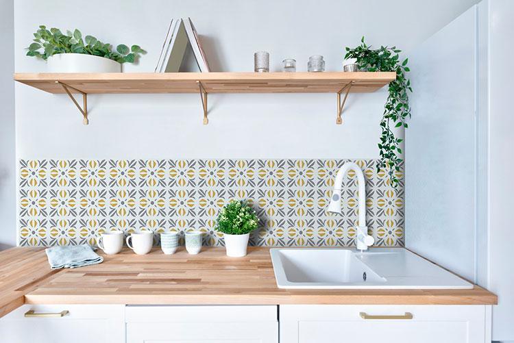 D-C-fix selvkl&aelig;bende fliser til v&aelig;g - Cubia gold