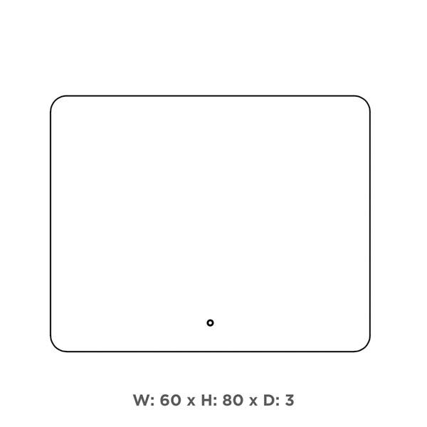 Str&oslash;mberg Grace spejl m/backlight og touch - 60 cm