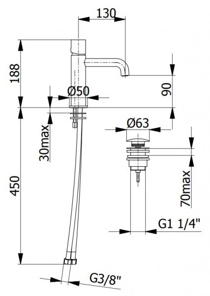 Cass&oslash;e One h&aring;ndvaskarmatur - Poleret messing PVD