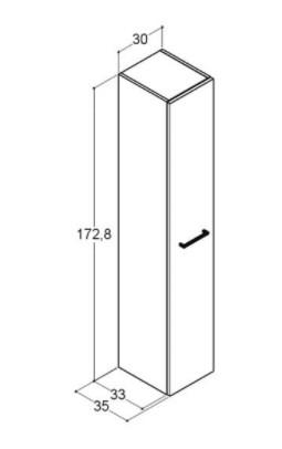 Dansani Mido+ h&oslash;jskab 30 - H&oslash;jreh&aelig;ngslet - Hvid mat