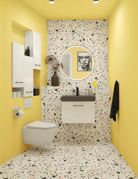 Dansani Mido+ 60 møbelsæt m/Capella håndvask i antracit - Hvid mat Dansani Mido+ 60 møbelsæt m/Capella håndvask i antracit - Hvid mat