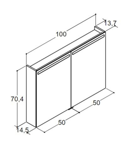 Dansani Mido+ Top spejlskab 100 - Mat lyseblå Dansani Mido+ Top spejlskab 100 - Mat lyseblå