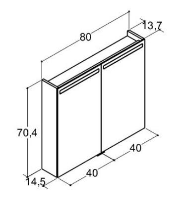 Dansani Mido+ Top spejlskab 80 - Mat lyseblå Dansani Mido+ Top spejlskab 80 - Mat lyseblå