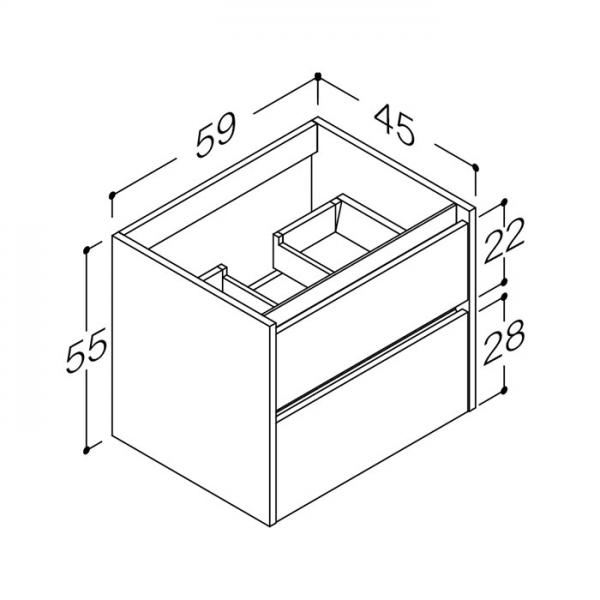 Str&oslash;mberg Lux 60 vaskeskab m/2 skuffer - Cocoa brun