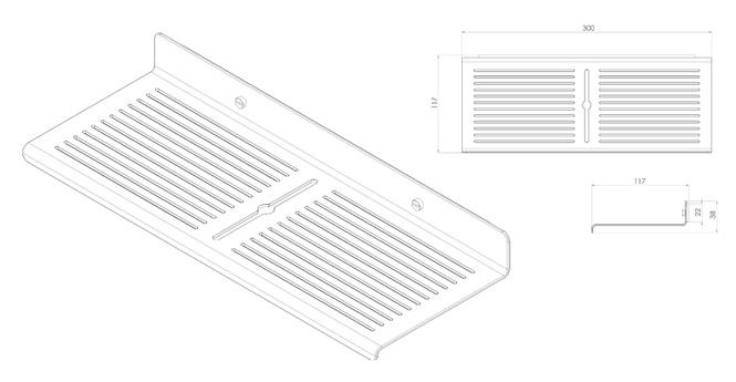 Toni Copenhagen brusehylde - Ægte messing Toni Copenhagen brusehylde - Ægte messing