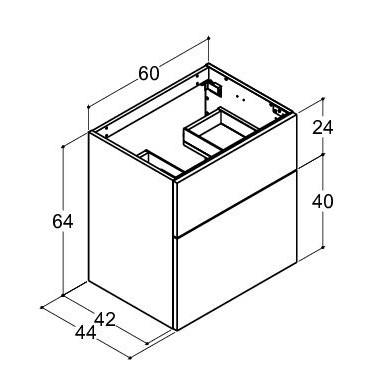 Dansani Luna vaskeskab 60x64 m/skuffer - Hvid mat Dansani Luna vaskeskab 60x64 m/skuffer - Hvid mat