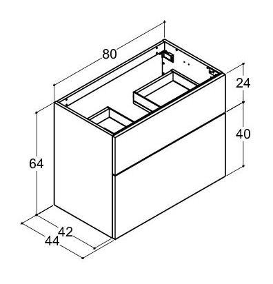 Dansani Luna Urban 80 møbelsæt m/Minore vask og skuffer - Høj - Hvid mat Dansani Luna Urban 80 møbelsæt m/Minore vask og skuffer - Høj - Hvid mat