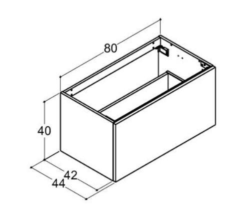 Dansani Luna sideskab 80x40 m/skuffe - Natur eg Dansani Luna sideskab 80x40 m/skuffe - Natur eg