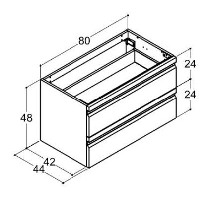 Dansani Luna Urban v&aelig;gskab 80*48 m/integrerede greb - Valgfri farve