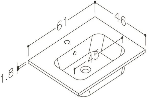 Str&oslash;mberg Lucy 60 m&oslash;belvask - 1 hanehul