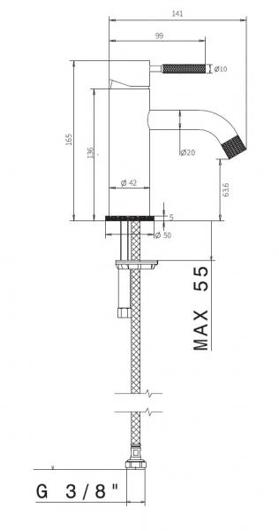 Cass&oslash;e Noba W6 h&aring;ndvaskarmatur - B&oslash;rstet kobber