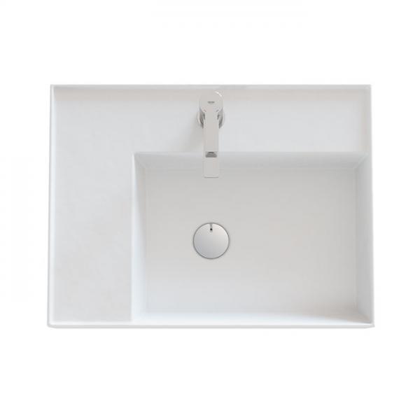 Dansani Luna Azym 61 asymmetrisk håndvask t/møbel - Højre - 1 hanehul Dansani Luna Azym 61 asymmetrisk håndvask t/møbel - Højre - 1 hanehul