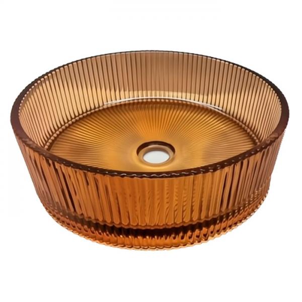 Cassøe Romano fritstående bowlevask - Glas/gylden te Cassøe Romano fritstående bowlevask - Glas/gylden te