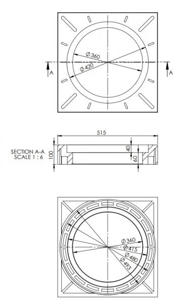 Lauridsen 315 x 100 mm firkantet karm m/ fals - Høj model Lauridsen 315 x 100 mm firkantet karm m/ fals - Høj model