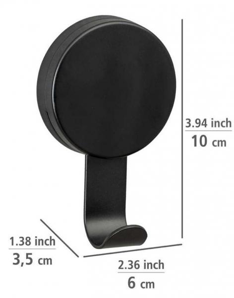 Wenko Pavia h&aring;ndkl&aelig;dekrog - 2 stk - Mat sort - Skruefri