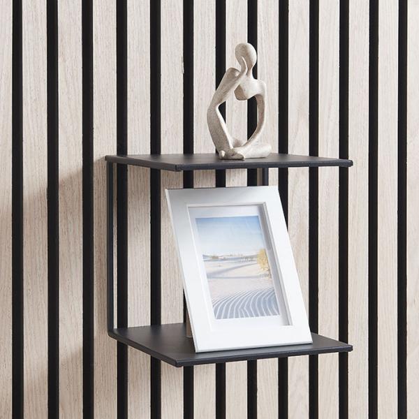 Sort dobbelt hylde til akustikpaneler - Vandret/lodret