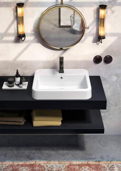 V&B Architectura 55 h&aring;ndvask t/nedf&aelig;ldning - 1/3 hanehuller