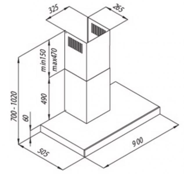 Eico Lucca P 90  ECO emh&aelig;tte til v&aelig;gmontering - Rustfrit st&aring;l