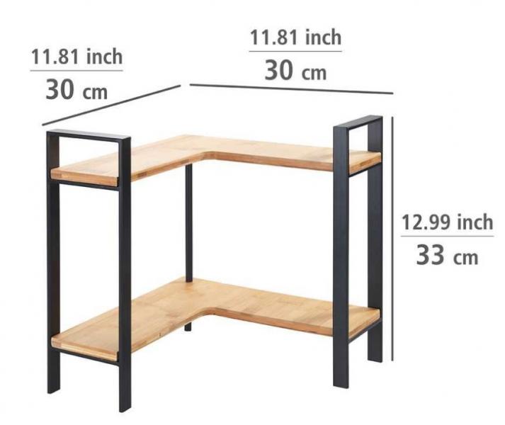 Wenko Lou hj&oslash;rnereol t/k&oslash;kkenbord - Sort/bambus