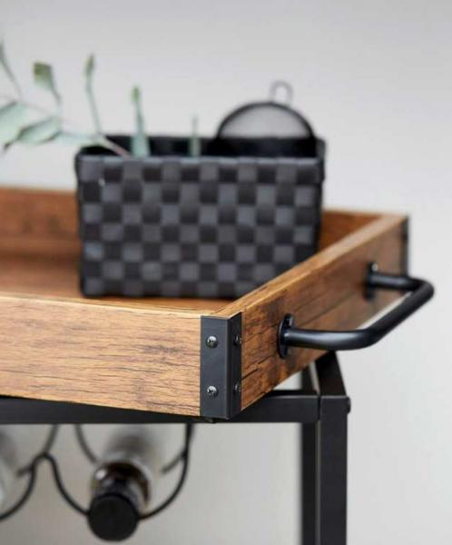 Wenko Rustico rullevogn til k&oslash;kken - Sort/Valn&oslash;dlook