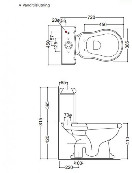 Lavabo Retro Monoblocco toilet m/S-l&aring;s