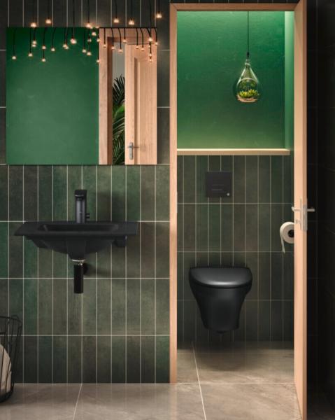 Gustavsberg 8330 Estetic Rimless v&aelig;gh&aelig;ngt toilet inkl. s&aelig;de m/SoftClose og QuickRelease - C+