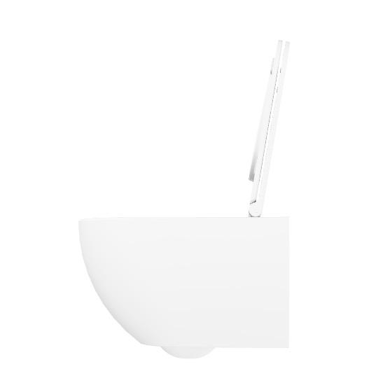 Lavabo Comoda rimless v&aelig;gh&aelig;ngt toilet inkl. EasyClean og s&aelig;de m/soft-close og quick release - Hvid