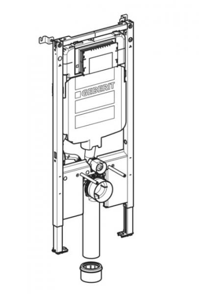 Geberit Sigma Duofix element til v&aelig;gh&aelig;ngt toilet - 114 cm / 8 cm