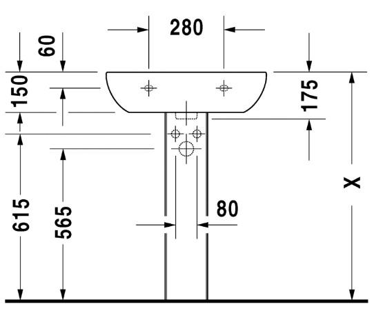 Duravit D-Code 60 håndvask t/væg Duravit D-Code 60 håndvask t/væg