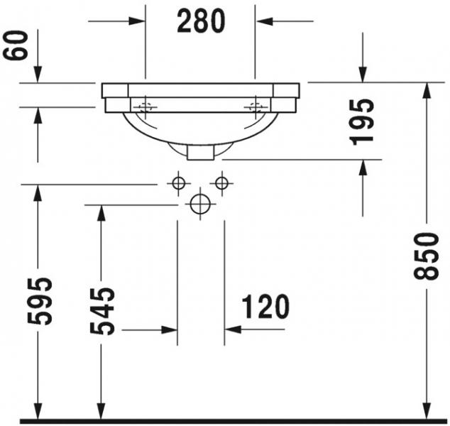 Duravit 1930 50 h&aring;ndvask t/v&aelig;g