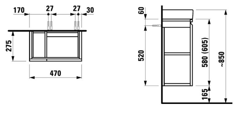 Laufen PRO-S mini m&oslash;belpakke - H&oslash;jre