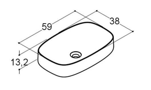 Dansani Ellipse 60 fritstående bowlevask - Uden overløb Dansani Ellipse 60 fritstående bowlevask - Uden overløb