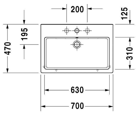 Duravit Vero 70 h&aring;ndvask t/v&aelig;g eller m&oslash;bel