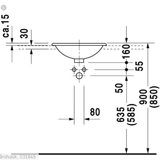 Duravit Architec &Oslash;45 vask t/nedf&aelig;ldning - Uden hanehul