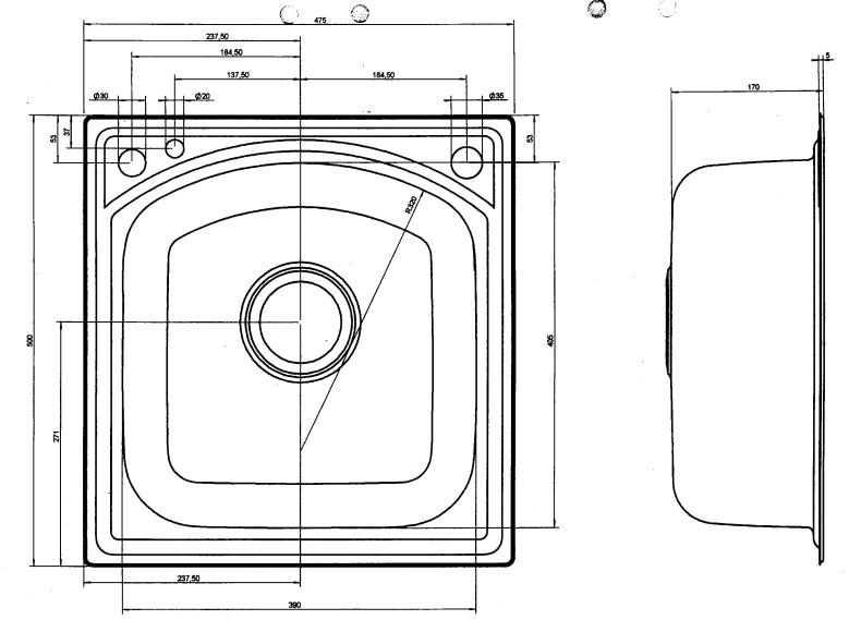 Outlet - IntraStudio STU5048-RO2V - K&oslash;kkenvask Hanehul venstre