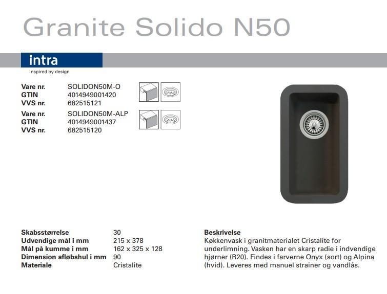 IntraSolido N 50 k&oslash;kkenvask i komposit materiale