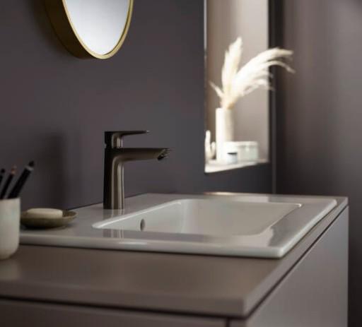 Hansgrohe Talis E 110 h&aring;ndvaskarmatur u/bundventil - B&oslash;rstet sort krom