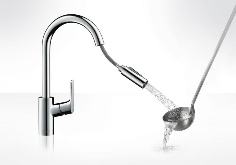 hansgrohe Focus M41 k&oslash;kkenarmatur 240 m/udtr&aelig;k - Mat sort