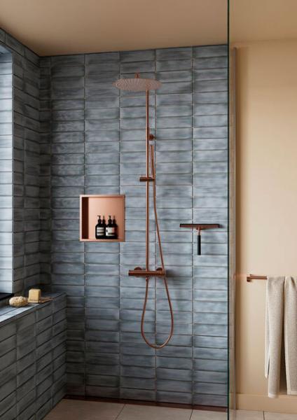 Damixa Zen badeværelseshylde til indbygning - Rektangulær - Børstet kobber Damixa Zen badeværelseshylde til indbygning - Rektangulær - Børstet kobber