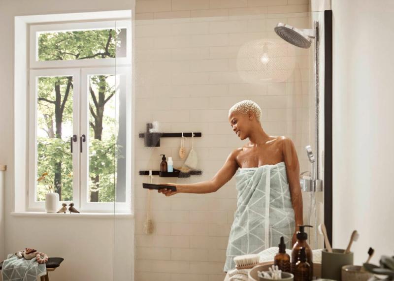 Hansgrohe WallStoris bruseskraber - Mat sort Hansgrohe WallStoris bruseskraber - Mat sort