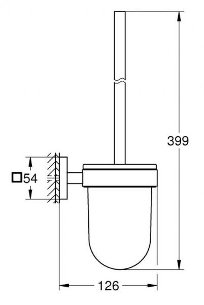 Grohe Start Cube toiletb&oslash;rste t/v&aelig;g - Supersteel